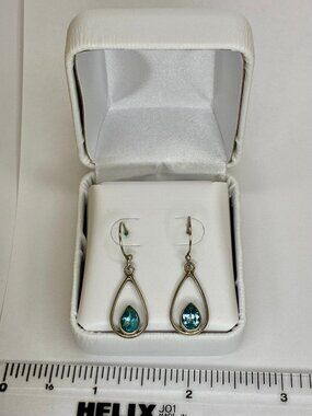 Teardrop Aquamarine Silver Earrings